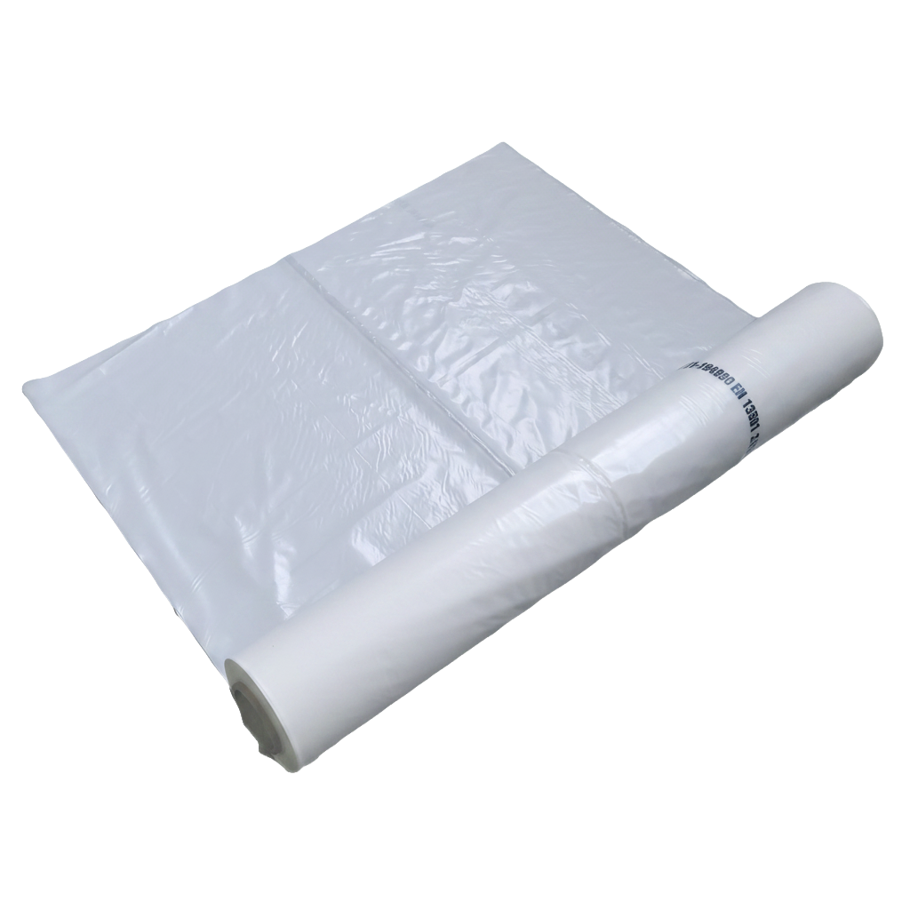 B1 LDPE Folie 30 µm – 4x50 m Rolle, schwer entflammbar nach DIN 4102