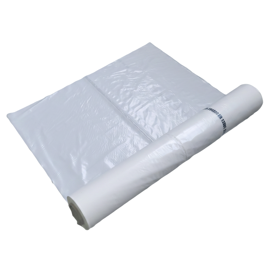 B1 LDPE Folie 30 µm – 4x50 m Rolle, schwer entflammbar nach DIN 4102