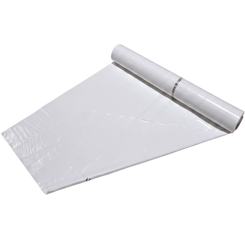 B1 LDPE Folie 60 µm – 4x50 m Rolle, schwer entflammbar nach DIN 4102
